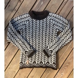Færøsk sweater med sildebensmønster
