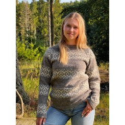 Færøsk sweater til damer og herrer - mellemgrå
