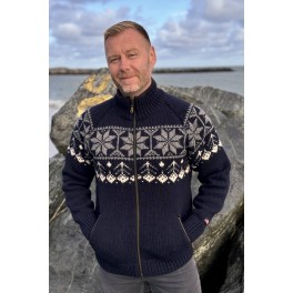 Cardigan med lommer - marine