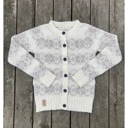 R&aring;hvid blomstercardigan