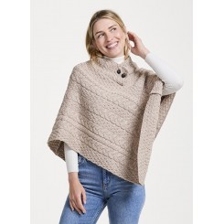 Irsk poncho - beige mix