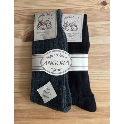 Angora sokker - 2 par: koks/sort