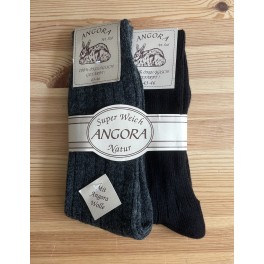 Angora sokker - 2 par: koks/sort