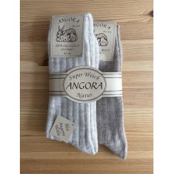 Angora sokker - 2 par: beige/lys beige