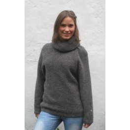 Koksgrå sweater med stor krave Koksgrå sweater med stor krave
